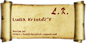 Ludik Kristóf névjegykártya